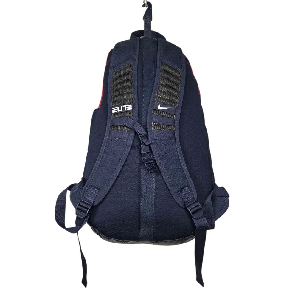 Nike Elite Basketball Backpack Unisex Large Navy Blue Red Hoops Sport Bag